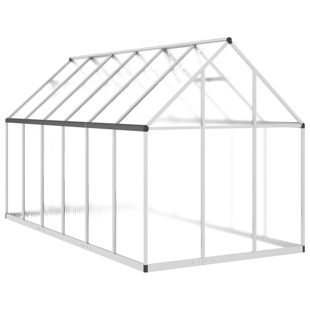 vidaXL Serre avec cadre de base argenté 334x169x195 cm aluminium