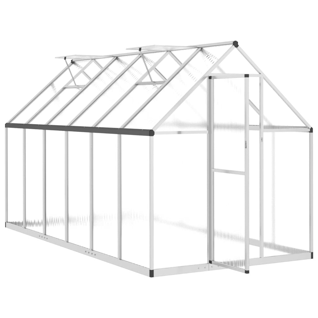 vidaXL Serre avec cadre de base argenté 334x169x195 cm aluminium