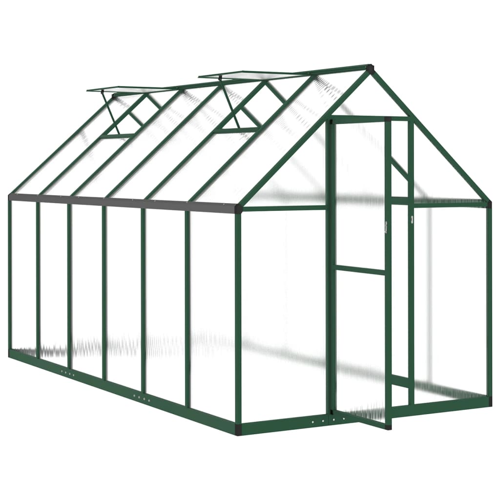 vidaXL Serre avec cadre de base vert 334x169x195 cm aluminium