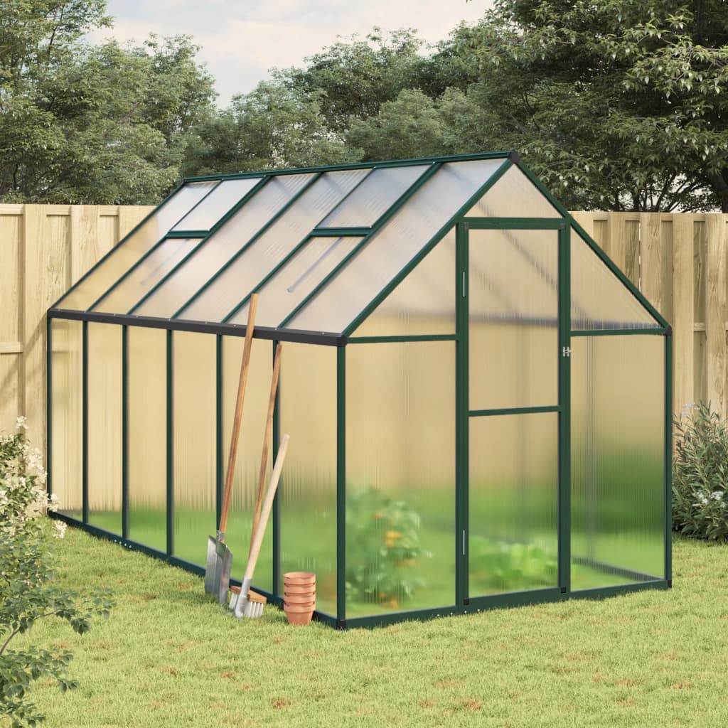 vidaXL Serre avec cadre de base vert 334x169x195 cm aluminium