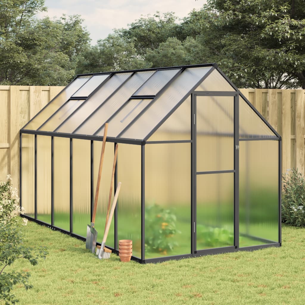 vidaXL Serre avec cadre de base anthracite 334x169x195 cm aluminium