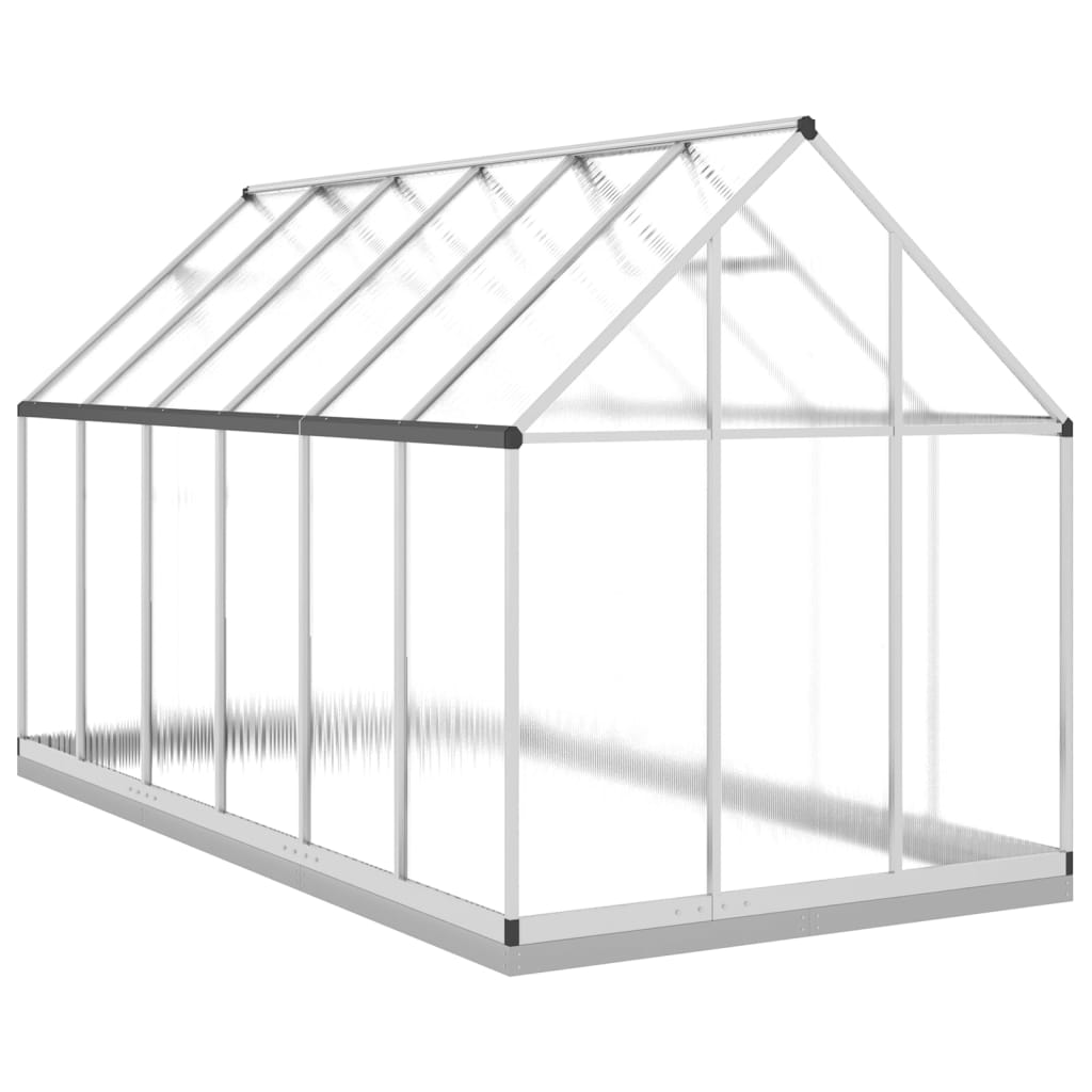 vidaXL Serre avec cadre de base argenté 334x169x202 cm aluminium