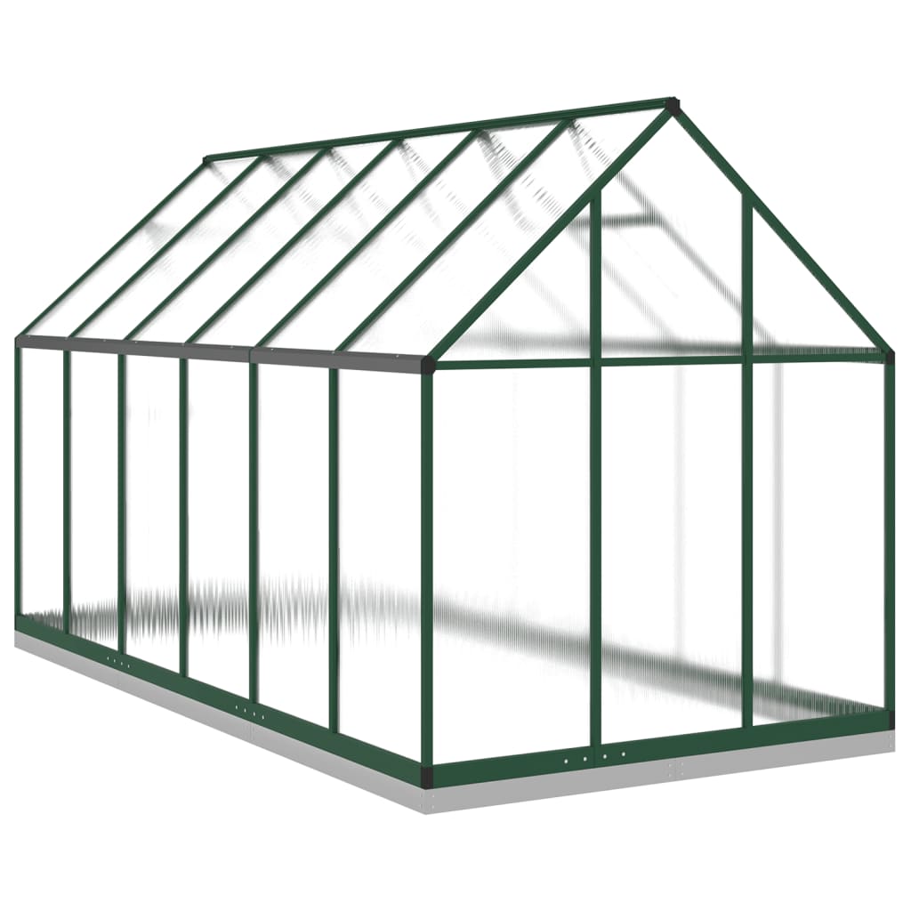 vidaXL Serre avec cadre de base vert 334x169x202 cm aluminium