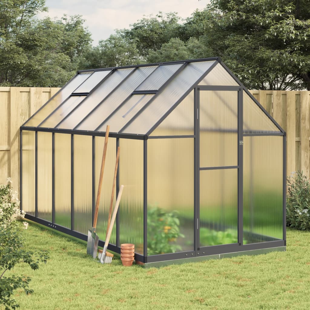 vidaXL Serre avec cadre de base anthracite 334x169x202 cm aluminium