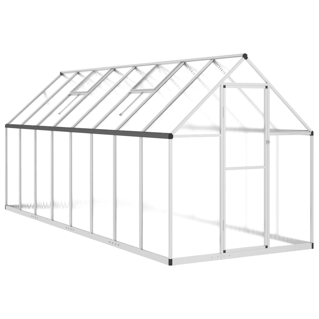 vidaXL Serre avec cadre de base argenté 445x169x195 cm aluminium