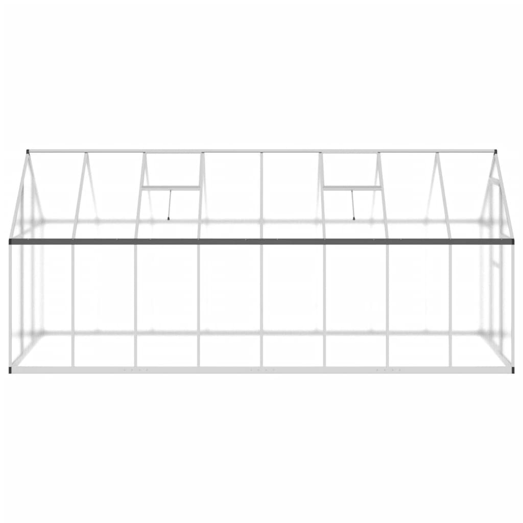 vidaXL Serre avec cadre de base argenté 445x169x195 cm aluminium