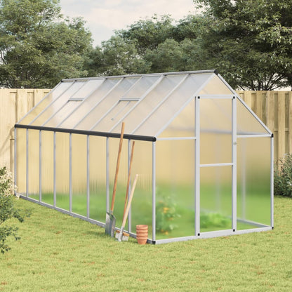 vidaXL Serre avec cadre de base argenté 445x169x195 cm aluminium