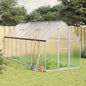 vidaXL Serre avec cadre de base argenté 445x169x195 cm aluminium