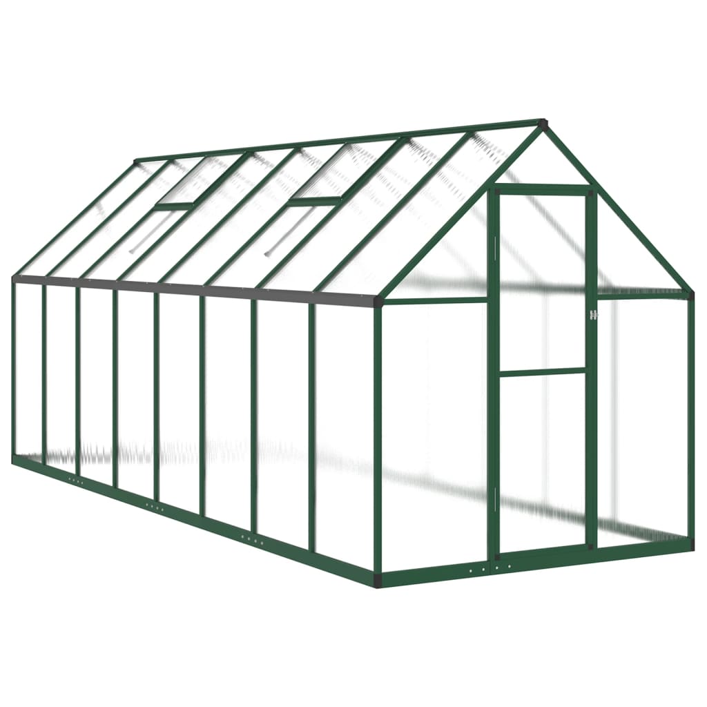 vidaXL Serre avec cadre de base vert 445x169x195 cm aluminium