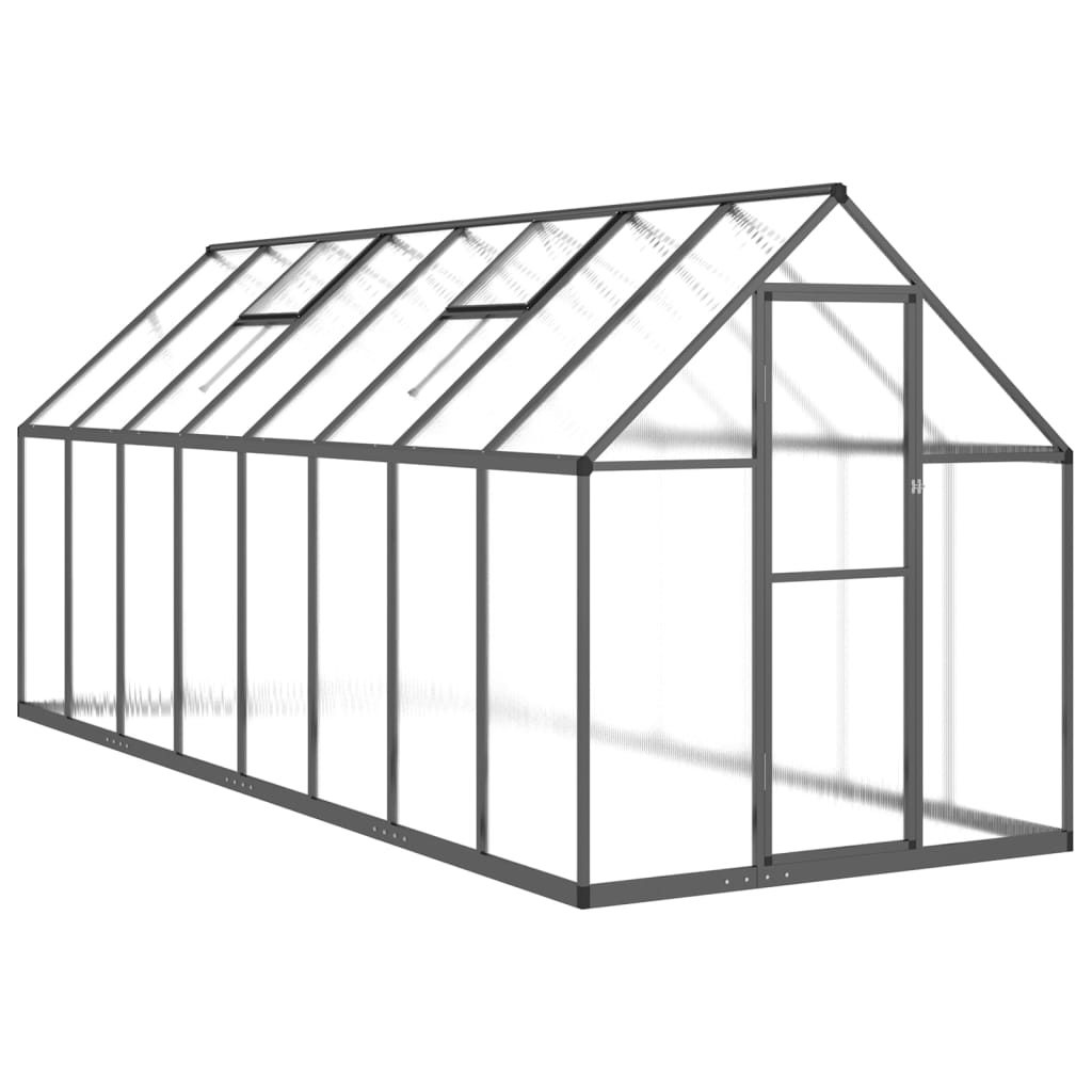 vidaXL Serre avec cadre de base anthracite 445x169x195 cm aluminium