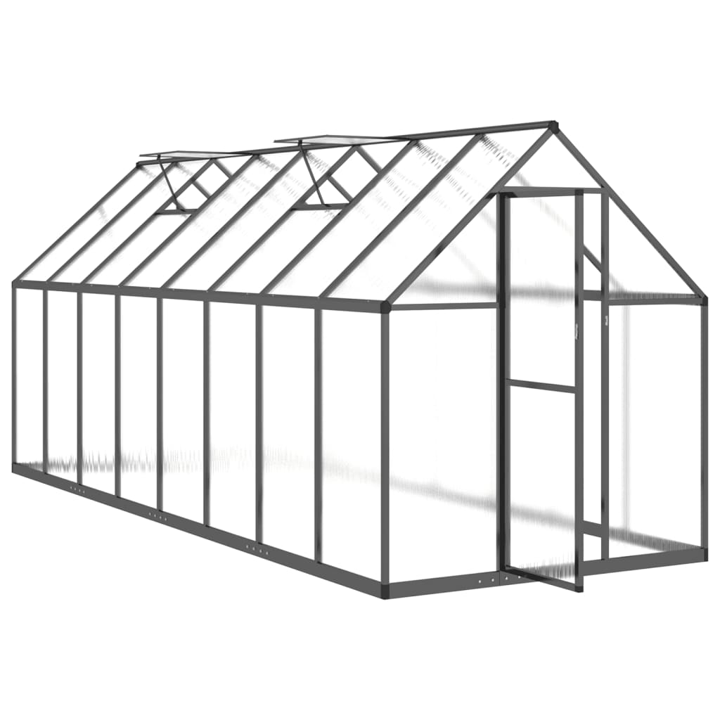 vidaXL Serre avec cadre de base anthracite 445x169x195 cm aluminium