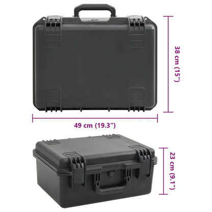 vidaXL Valise de vol portable Noir 49x38x23 cm PP