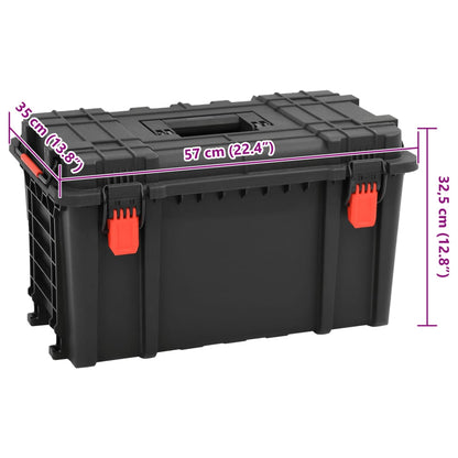 vidaXL Valise de vol portable noir 57x35x32,5 cm PP
