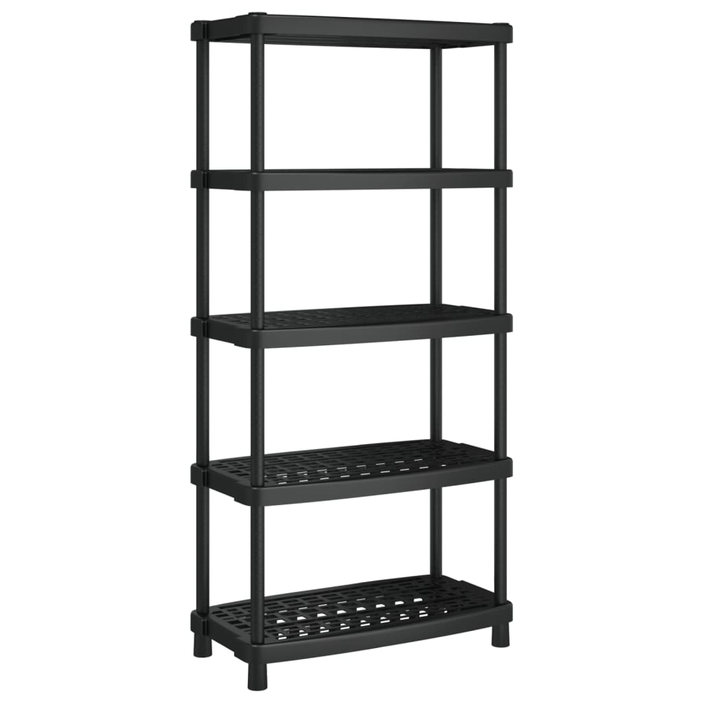 vidaXL Étagère de rangement à 5 niveaux noir 93,5x45,5x194,5 cm PP