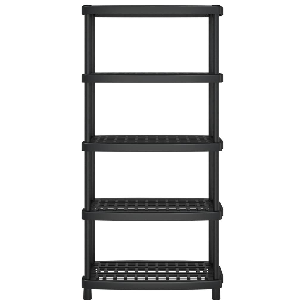 vidaXL Étagère de rangement à 5 niveaux noir 93,5x45,5x194,5 cm PP