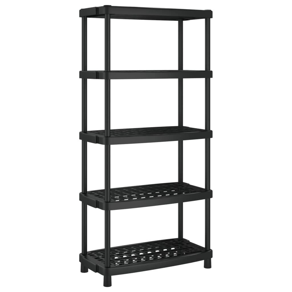 vidaXL Étagère de rangement à 5 niveaux noir 93,5x45,5x194,5 cm PP