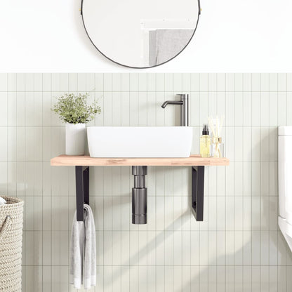 vidaXL Supports d'étagères pour lavabo 2 pcs noir trapèze acier