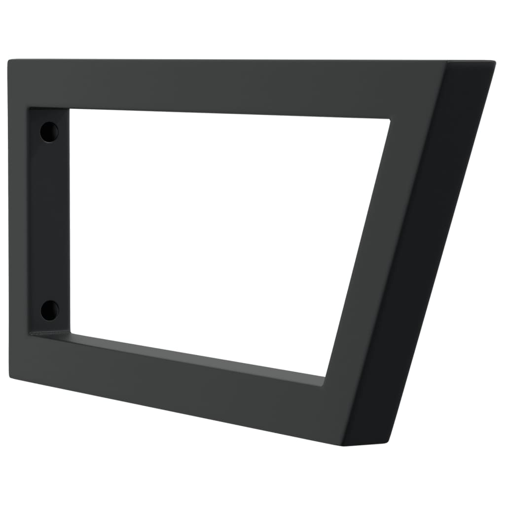 vidaXL Supports d'étagères pour lavabo 2 pcs noir trapèze acier