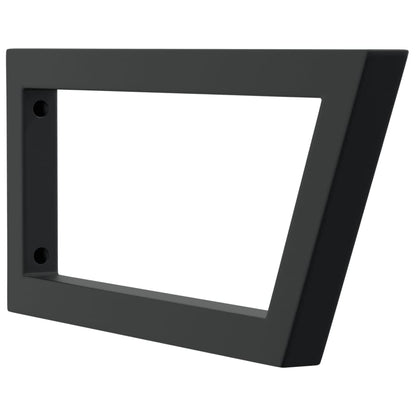vidaXL Supports d'étagères pour lavabo 2 pcs noir trapèze acier