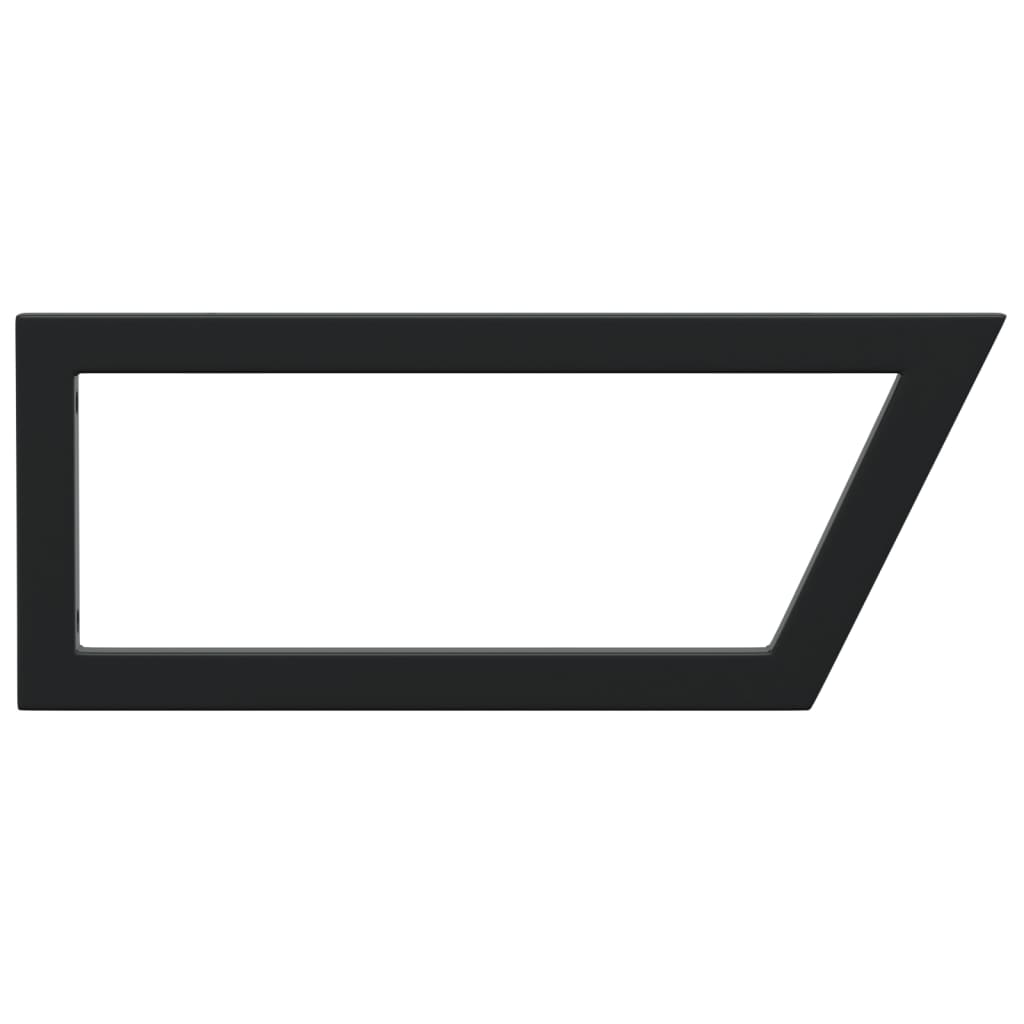 vidaXL Supports d'étagères pour lavabo 2 pcs noir trapèze acier