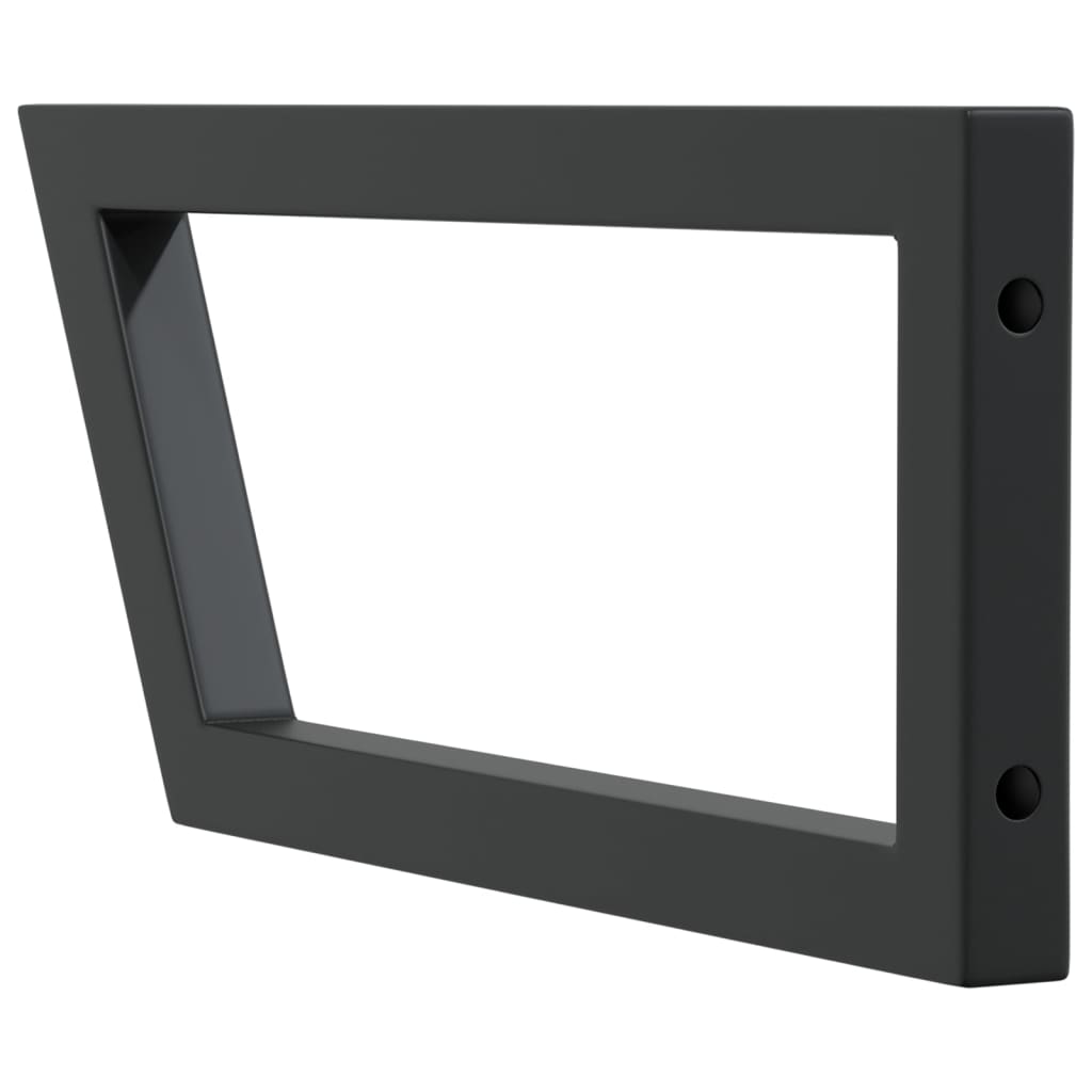 vidaXL Supports d'étagères pour lavabo 2 pcs noir trapèze acier