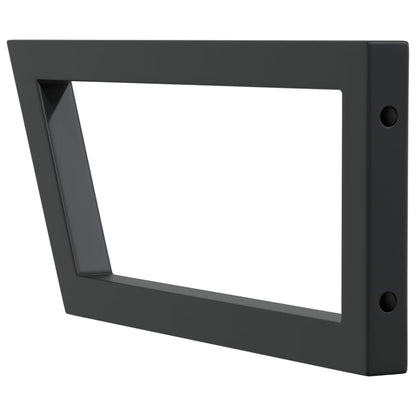 vidaXL Supports d'étagères pour lavabo 2 pcs noir trapèze acier