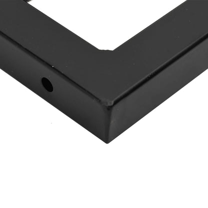 vidaXL Supports d'étagères pour lavabo 2 pcs noir trapèze acier