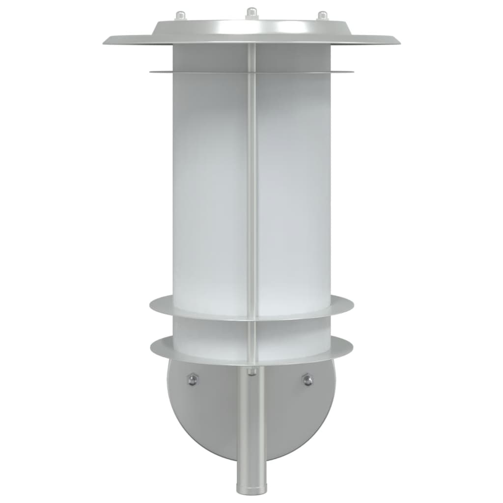 vidaXL Appliques murales d'extérieur 2pcs argenté acier inoxydable