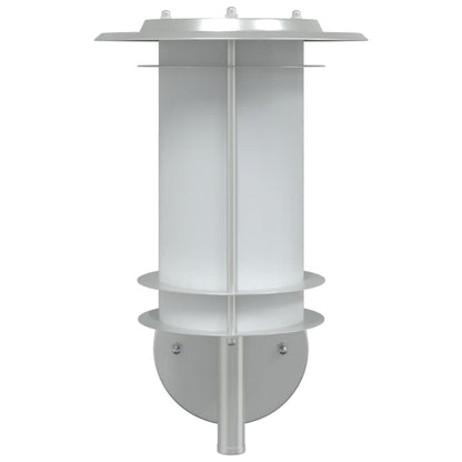 vidaXL Appliques murales d'extérieur 2pcs argenté acier inoxydable