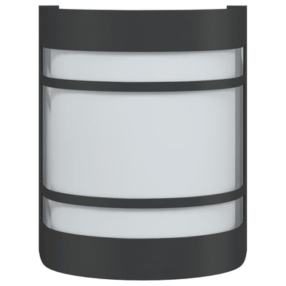 vidaXL Appliques murales d'extérieur 2 pcs noir acier inoxydable