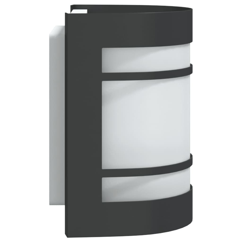 vidaXL Appliques murales d'extérieur 2 pcs noir acier inoxydable