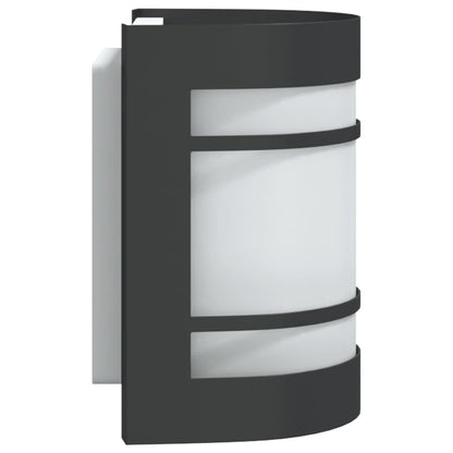 vidaXL Appliques murales d'extérieur 2 pcs noir acier inoxydable