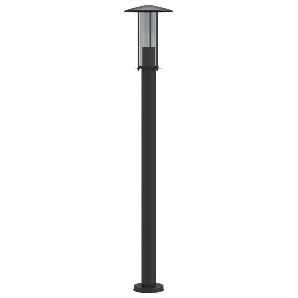 vidaXL Lampadaires d'extérieur 3 pcs noir 100 cm acier inoxydable