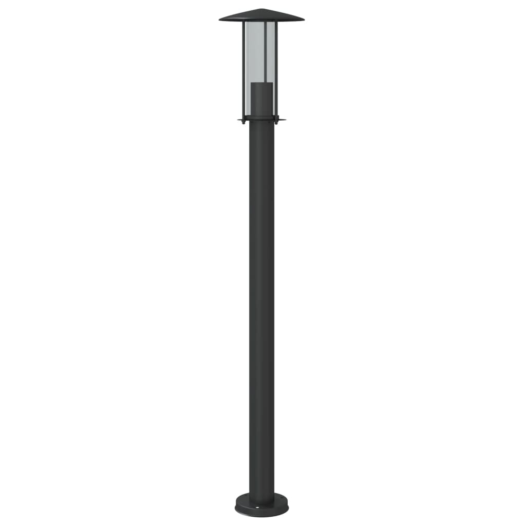 vidaXL Lampadaires d'extérieur 3 pcs noir 100 cm acier inoxydable