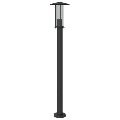 vidaXL Lampadaires d'extérieur 3 pcs noir 100 cm acier inoxydable