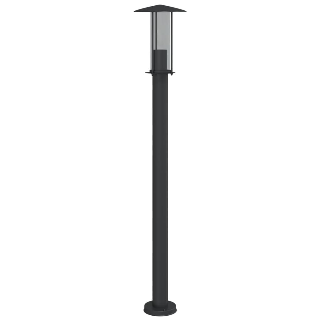 vidaXL Lampadaires d'extérieur 3 pcs noir 100 cm acier inoxydable