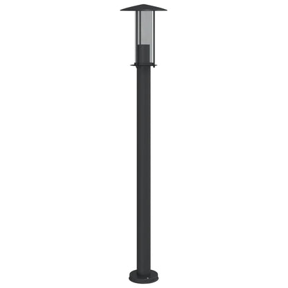 vidaXL Lampadaires d'extérieur 3 pcs noir 100 cm acier inoxydable