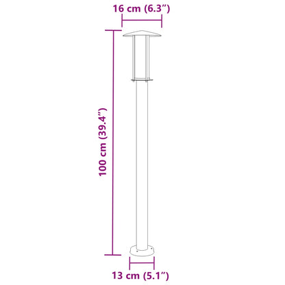 vidaXL Lampadaires d'extérieur 3 pcs noir 100 cm acier inoxydable