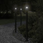 vidaXL Lampadaires d'extérieur 3 pcs noir 100 cm acier inoxydable