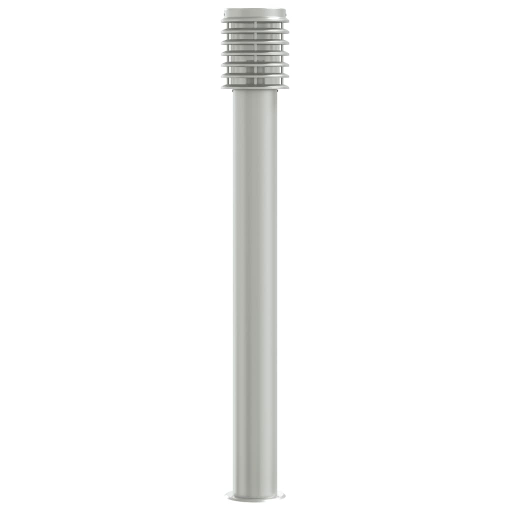 vidaXL Lampadaires d'extérieur 3 pcs argenté 110 cm acier inoxydable