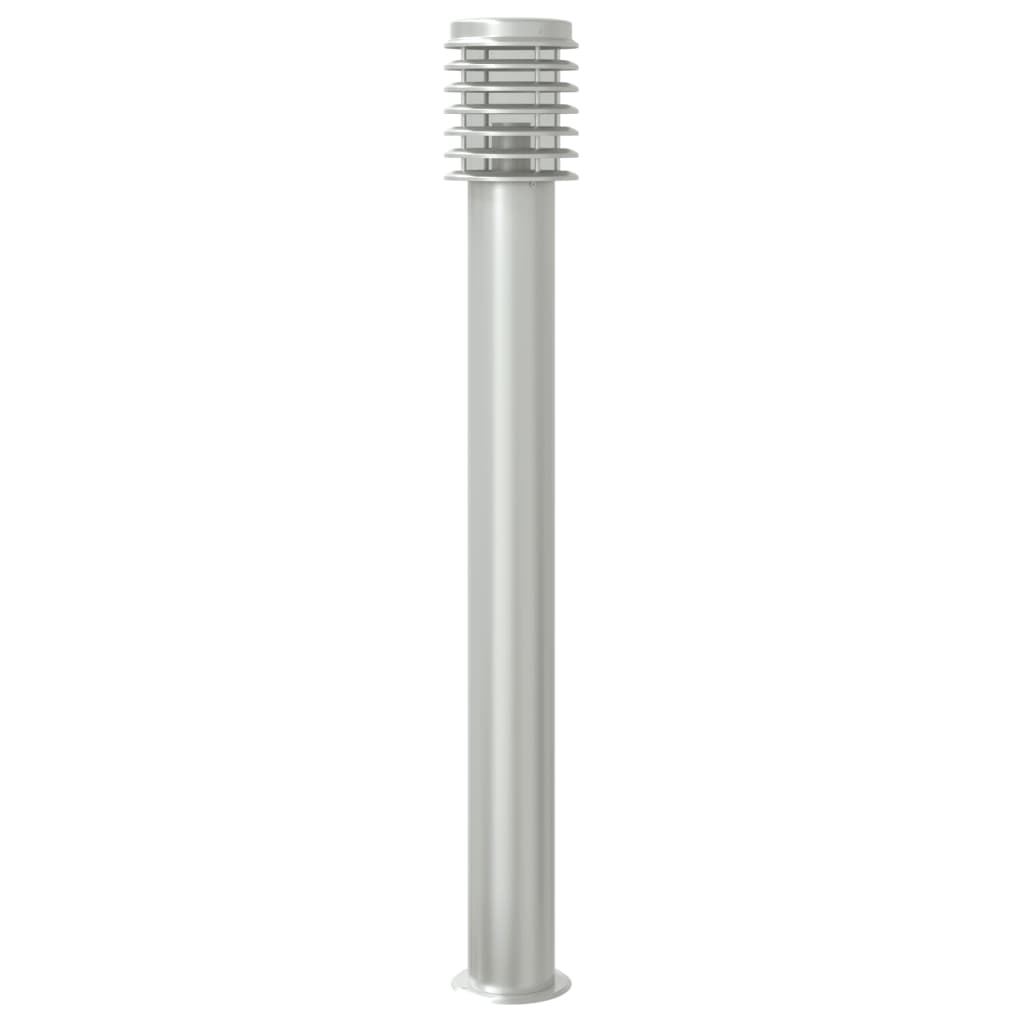 vidaXL Lampadaires d'extérieur 3 pcs argenté 110 cm acier inoxydable