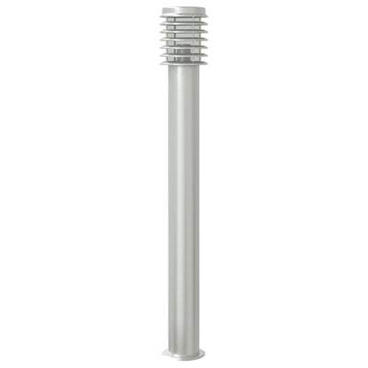 vidaXL Lampadaires d'extérieur 3 pcs argenté 110 cm acier inoxydable