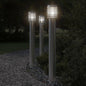 vidaXL Lampadaires d'extérieur 3 pcs argenté 110 cm acier inoxydable