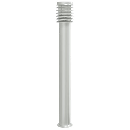 vidaXL Lampadaire d'extérieur et sortie argenté 110cm acier inoxydable