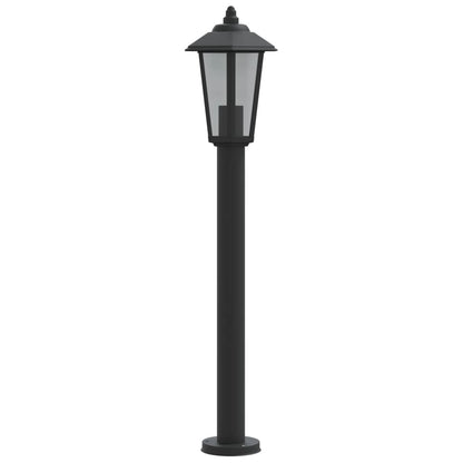 vidaXL Lampadaires d'extérieur 3 pcs noir 80 cm acier inoxydable