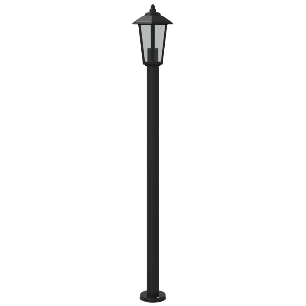 vidaXL Lampadaires d'extérieur 3 pcs noir 120 cm acier inoxydable