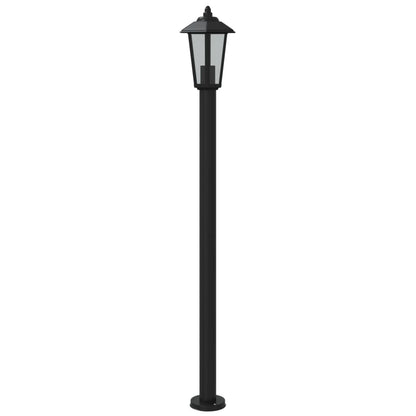 vidaXL Lampadaires d'extérieur 3 pcs noir 120 cm acier inoxydable