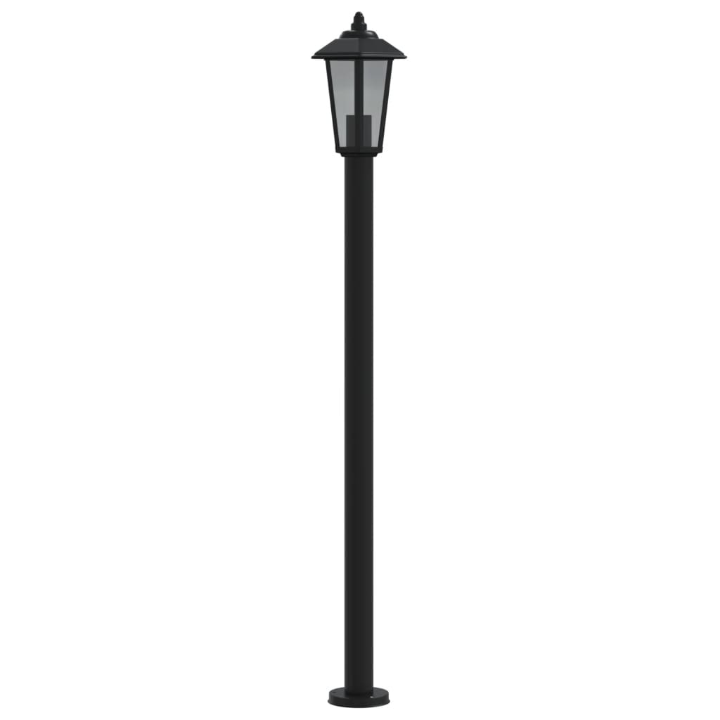 vidaXL Lampadaires d'extérieur 3 pcs noir 120 cm acier inoxydable