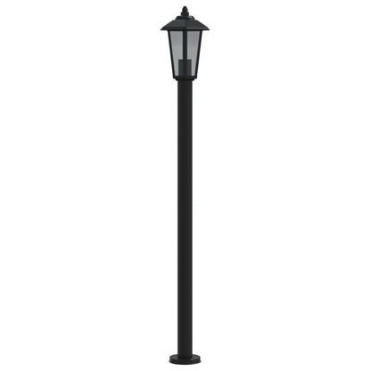 vidaXL Lampadaires d'extérieur 3 pcs noir 120 cm acier inoxydable
