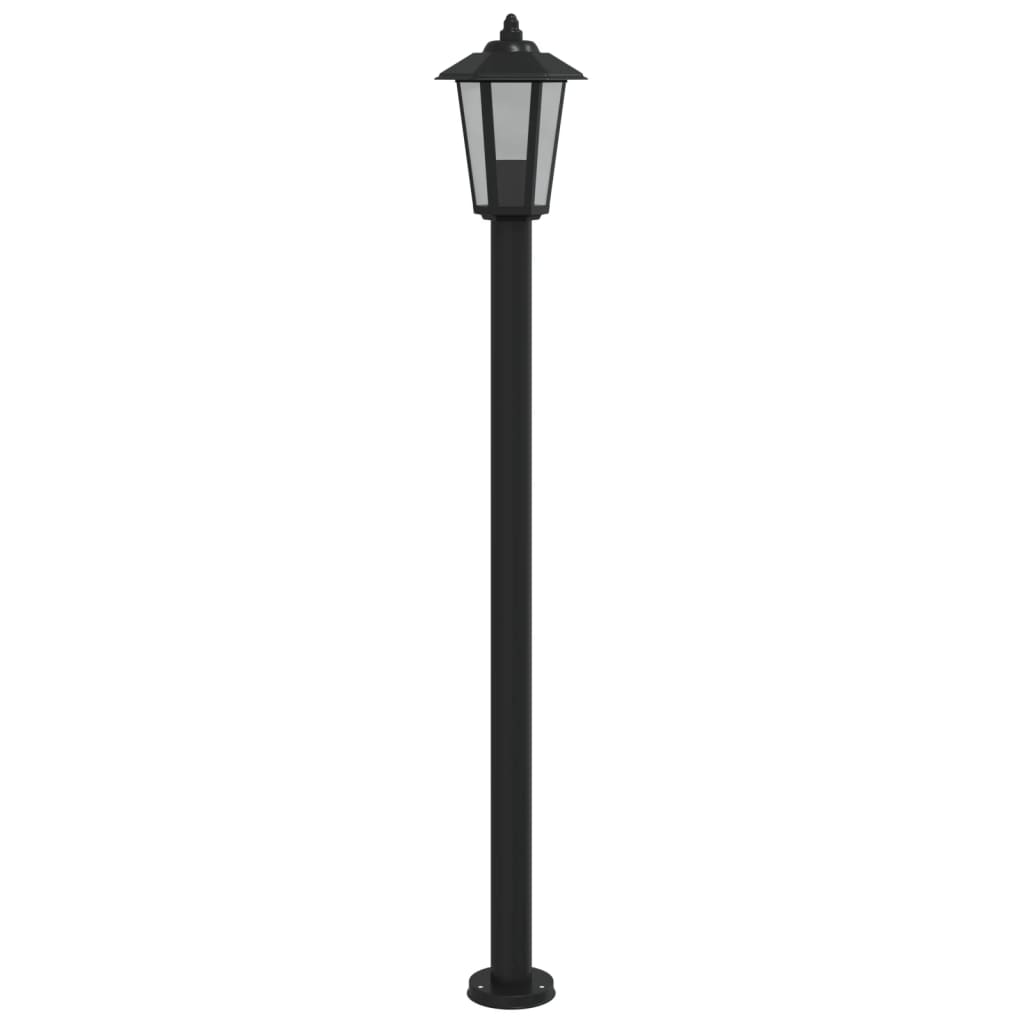 vidaXL Lampadaires d'extérieur 3 pcs noir 120 cm acier inoxydable